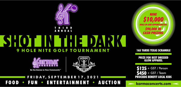 Karma Concerts Shot in the Dark Nite 9 Hole Golf Tournament on September 17th, 2021